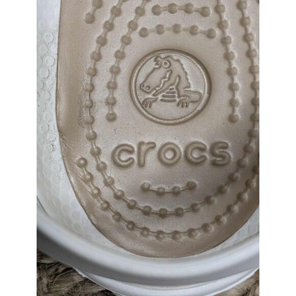 Crocs Cleo II White Sandals Slides Comfort Shoes Womens 9 Beach Travel Vacation - Picture 8 of 10